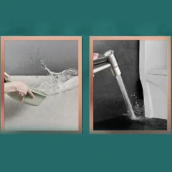 Bidet Sprayer Set No Drilling Bracket for Toilet Stainless Steel Head and Hose 1.5m/3m, Wall Mounted Handlheld Spray, Shattaf Diaper Cleaning for Personal Hygiene