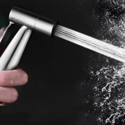 Bidet Sprayer Set No Drilling Bracket for Toilet Stainless Steel Head and Hose 1.5m/3m, Wall Mounted Handlheld Spray, Shattaf Diaper Cleaning for Personal Hygiene