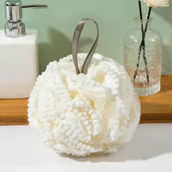 Big Bath Loofahs Shower Puff Ball, Flower Loofah Sponge Shower Bath Sponge Exfoliating Body Scrubber Pouf For Men Women