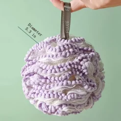 Big Bath Loofahs Shower Puff Ball, Flower Loofah Sponge Shower Bath Sponge Exfoliating Body Scrubber Pouf For Men Women