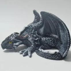 Big Squatting Dragon Sculpture, Resin Gothic Dragon Statue, Handicraft, Outdoor Decoration