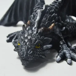 Big Squatting Dragon Sculpture, Resin Gothic Dragon Statue, Handicraft, Outdoor Decoration