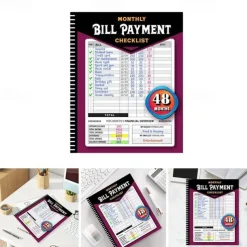 Bill Payment Management Book Monthly Bill Payment Checklist Bill Tracker Notebook, The 48 Month Guide for Families & Money Managers