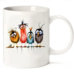 Bird Coffee Mug 11oz Ceramic Mug Funny Mug Funny Coffee Mug For Family/Friends/Sister/Colleague Novelty Coffee Mug Summer Winter Drinkware Party/Birthday Gift