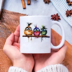 Bird Coffee Mug 11oz Ceramic Mug Funny Mug Funny Coffee Mug For Family/Friends/Sister/Colleague Novelty Coffee Mug Summer Winter Drinkware Party/Birthday Gift