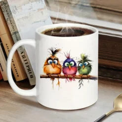 Bird Coffee Mug 11oz Ceramic Mug Funny Mug Funny Coffee Mug For Family/Friends/Sister/Colleague Novelty Coffee Mug Summer Winter Drinkware Party/Birthday Gift