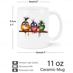 Bird Coffee Mug 11oz Ceramic Mug Funny Mug Funny Coffee Mug For Family/Friends/Sister/Colleague Novelty Coffee Mug Summer Winter Drinkware Party/Birthday Gift