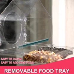 Bird Feeder for Outside - Clear Window Bird Feeders with Strong Suction Cups - Transparent Bird Feeder Window MoAunt Acrylic Bird House for Cat Window Perch