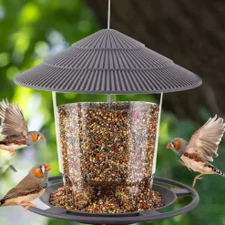 Bird Feeder Waterproof Gazebo Hanging Bird Feeders Outdoor Container with Hang Rope Feeding House Type Bird Feeder Aves Decor Garden Decor