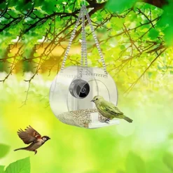 Bird Feeder with Camera, Bird Watching Camera HD 1080P Night-Version Video Camera, WiFi Hotspot Remote Connection with Mobile Phone for Outdoor Bird Watching, Capture Photos