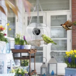 Bird Feeder with Camera, Bird Watching Camera HD 1080P Night-Version Video Camera, WiFi Hotspot Remote Connection with Mobile Phone for Outdoor Bird Watching, Capture Photos