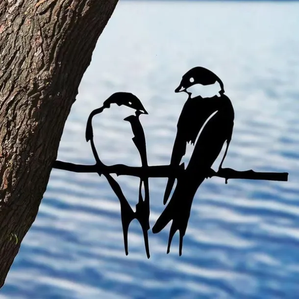 Bird Metal Wall Decor Lovebird Art for Outdoor Garden Patio Decor Garden Decor Bird Decor Signs Garden Yard Decor Garden Yard Backyard Statues