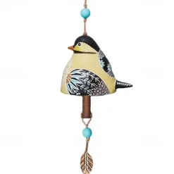 Bird Song Bell, Resin Craft Outdoor Wind Chime, Garden & Patio Hanging Decor, Home & Yard Decoration