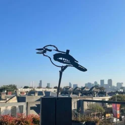 Birds Metal Garden Art Decor, Funny Metal Wall Sculptures Weatherproof Wrought Iron Art Sign Outdoor Garden Farmhouse Decor Wall Decor