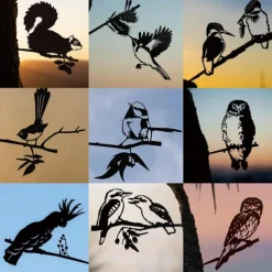 Birds Metal Garden Art Decor, Funny Metal Wall Sculptures Weatherproof Wrought Iron Art Sign Outdoor Garden Farmhouse Decor Wall Decor