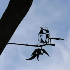 Birds Metal Garden Art Decor, Funny Metal Wall Sculptures Weatherproof Wrought Iron Art Sign Outdoor Garden Farmhouse Decor Wall Decor