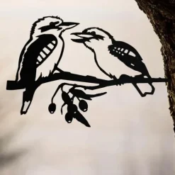 Birds Metal Garden Art Decor, Funny Metal Wall Sculptures Weatherproof Wrought Iron Art Sign Outdoor Garden Farmhouse Decor Wall Decor