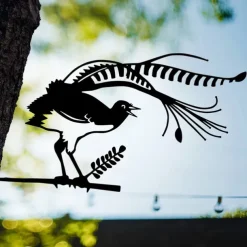 Birds Metal Garden Art Decor, Funny Metal Wall Sculptures Weatherproof Wrought Iron Art Sign Outdoor Garden Farmhouse Decor Wall Decor