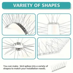 Birdthorn - Anti-pigeon Squirrel Raccoon Cat and Crow Defenders - Durable Stainless Steel for Outdoor Railing Protection