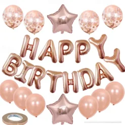 Birthday Party Balloon Set - Star Balloons Glitter balloon Happy Birthday Balloons Banner - Multiple Colors Available