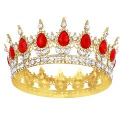 Birthday Party Baroque Crystal Tiara Round Crown for Birthday Party Shining Princess Look