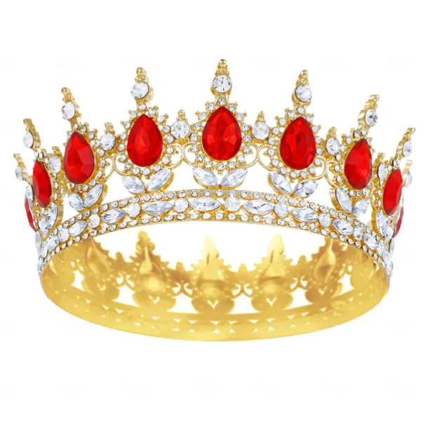 Birthday Party Baroque Crystal Tiara Round Crown for Birthday Party Shining Princess Look