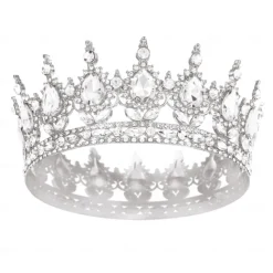 Birthday Party Baroque Crystal Tiara Round Crown for Birthday Party Shining Princess Look