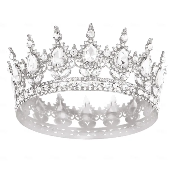Birthday Party Baroque Crystal Tiara Round Crown for Birthday Party Shining Princess Look