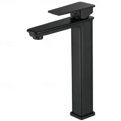 Black Bathroom Faucet Tall Single Handle Bathroom Vessel Sink Faucet Rv Lavatory Vessel Faucet Basin Mixer Tap Solid Brass/Matte Black