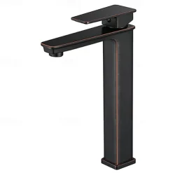 Black Bathroom Faucet Tall Single Handle Bathroom Vessel Sink Faucet Rv Lavatory Vessel Faucet Basin Mixer Tap Solid Brass/Matte Black
