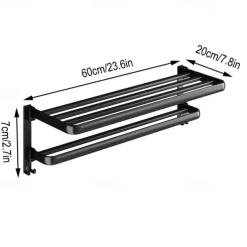 Black Bathroom Towel Rack Black Bathroom Storage Rack Toilet Bathroom Hardware Pendant Set Non Perforated Towel Rack