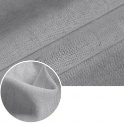 Black French Door Curtain Linen Textured Thermal Insulated Room Darkening Door Curtain Panel, Rod Pocket Noise Reducing Single Door Panel,1 Panel, Gray