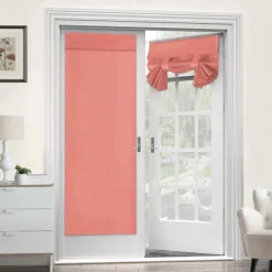 Black French Door Curtain Thermal Insulated Room Darkening Door Curtain Panel, Noise Reducing Single Door Panel