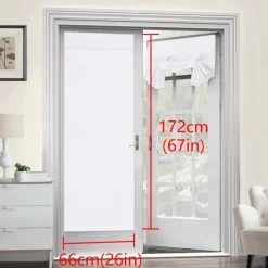 Black French Door Curtain Thermal Insulated Room Darkening Door Curtain Panel, Noise Reducing Single Door Panel