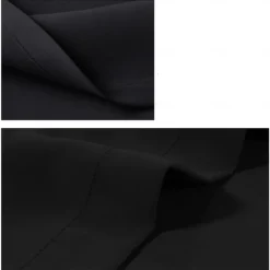 Black French Door Curtain Thermal Insulated Room Darkening Door Curtain Panel, Noise Reducing Single Door Panel