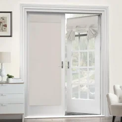 Black French Door Curtain Thermal Insulated Room Darkening Door Curtain Panel, Noise Reducing Single Door Panel