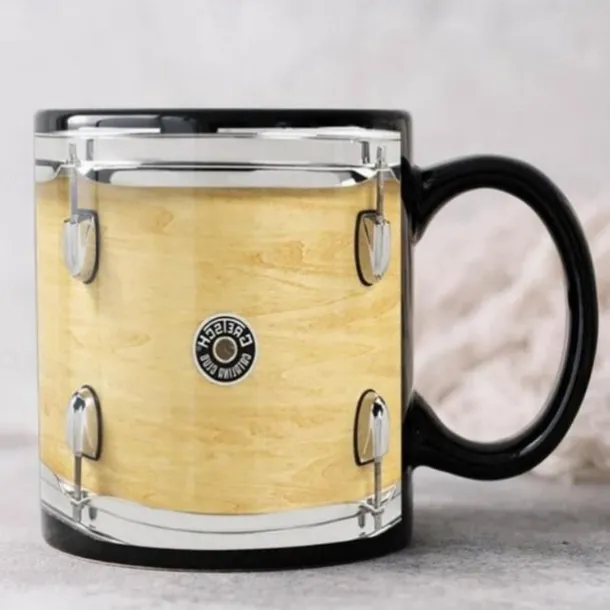 Black Vintage Drum Mug, Funny Drumming Gifts, Christmas Gift for Drummer, Drumming Coffee Cup, Drumming Dad, Drummer Brother Tumbler Gifts, Drums 11oz