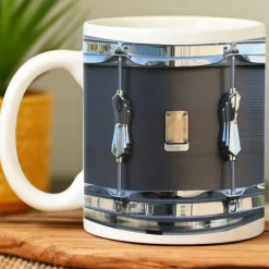 Black Vintage Drum Mug, Funny Drumming Gifts, Christmas Gift for Drummer, Drumming Coffee Cup, Drumming Dad, Drummer Brother Tumbler Gifts, Drums 11oz