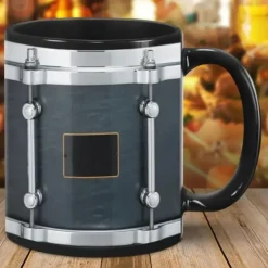 Black Vintage Drum Mug, Funny Drumming Gifts, Christmas Gift for Drummer, Drumming Coffee Cup, Drumming Dad, Drummer Brother Tumbler Gifts, Drums 11oz