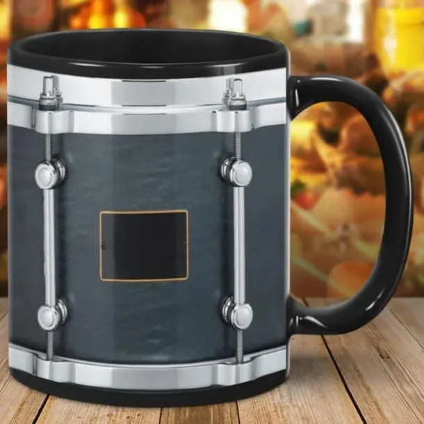 Black Vintage Drum Mug, Funny Drumming Gifts, Christmas Gift for Drummer, Drumming Coffee Cup, Drumming Dad, Drummer Brother Tumbler Gifts, Drums 11oz