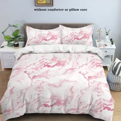 Black White Marble 3D Printed 3-Piece Set of Down Duvet Covers 100% Cotton for Hotels Bedrooms Guest Rooms Bedding Sets Comfy Sets