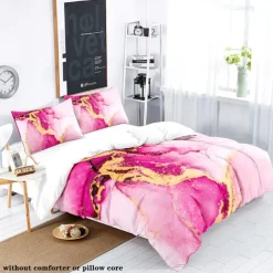 Black White Marble 3D Printed 3-Piece Set of Down Duvet Covers 100% Cotton for Hotels Bedrooms Guest Rooms Bedding Sets Comfy Sets