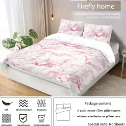 Black White Marble 3D Printed 3-Piece Set of Down Duvet Covers 100% Cotton for Hotels Bedrooms Guest Rooms Bedding Sets Comfy Sets