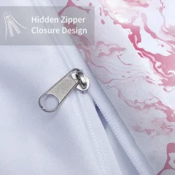 Black White Marble 3D Printed 3-Piece Set of Down Duvet Covers 100% Cotton for Hotels Bedrooms Guest Rooms Bedding Sets Comfy Sets