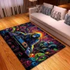 Blacklight Rug UV Reactive Glow in the Dark Area Rug Kitchen Mat Non-Slip Oil Proof Chimpanzees DJ Floor Mat Livingroom Rug Indoor Outdoor Mat Bedroom Decor Bathroom Mat Entrance Rug Door Mat
