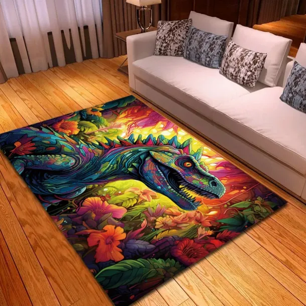 Blacklight Rug UV Reactive Glow in the Dark Area Rug Kitchen Mat Non-Slip Oil Proof Trippy Dragon Floor Mat Livingroom Rug Indoor Outdoor Mat Bedroom Decor Bathroom Mat Entrance Rug Door Mat