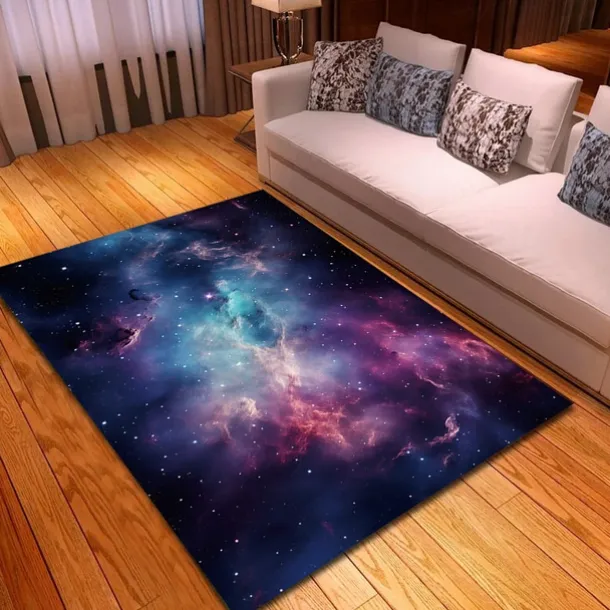 Blacklight Rug UV Reactive Glow in the Dark Area Rug Kitchen Mat Non-Slip Oil Proof Trippy Universe Floor Mat Livingroom Rug Indoor Outdoor Mat Bedroom Decor Bathroom Mat Entrance Rug Door Mat