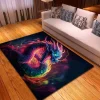 Blacklight Rug UV Reactive Glow in the Dark Area Rug Kitchen Mat Non-Slip Oil Proof Creepy Dragon Floor Mat Livingroom Rug Indoor Outdoor Mat Bedroom Decor Bathroom Mat Entrance Rug Door Mat
