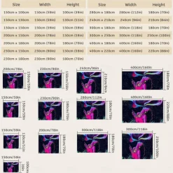 Blacklight Tapestry UV Reactive Glow in the Dark Glow Party Neon Girl Psychedelic Trippy Misty Hanging Tapestry Wall Art Mural for Living Room Bedroom