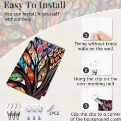 Blacklight Tapestry UV Reactive Glow in the Dark Glow Party Neon Magic Waterfall Psychedelic Trippy Misty Hanging Tapestry Wall Art Mural for Living Room Bedroom